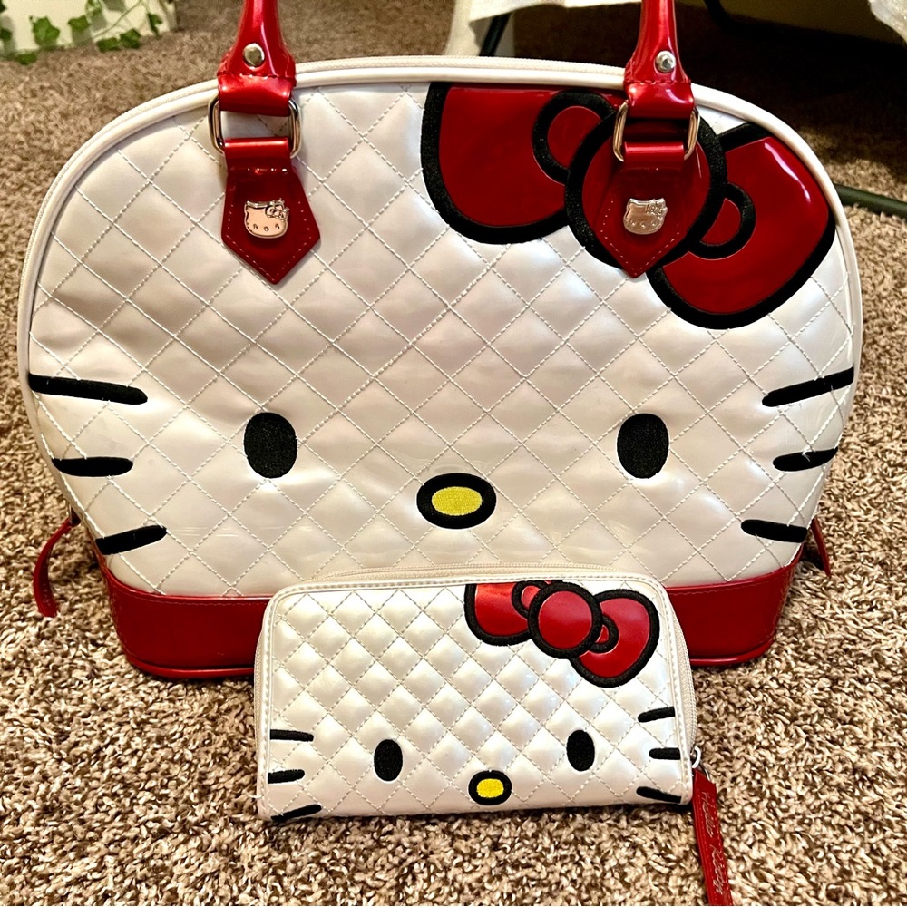 Red & White Hello Kitty Set (Purse & Wallet)